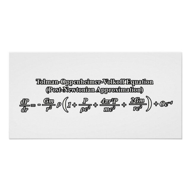Póster Ecuación Tolman-Oppenheimer-Volkoff (Anverso)