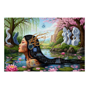Póster "Ecuaciones en flor" - Un retrato digital