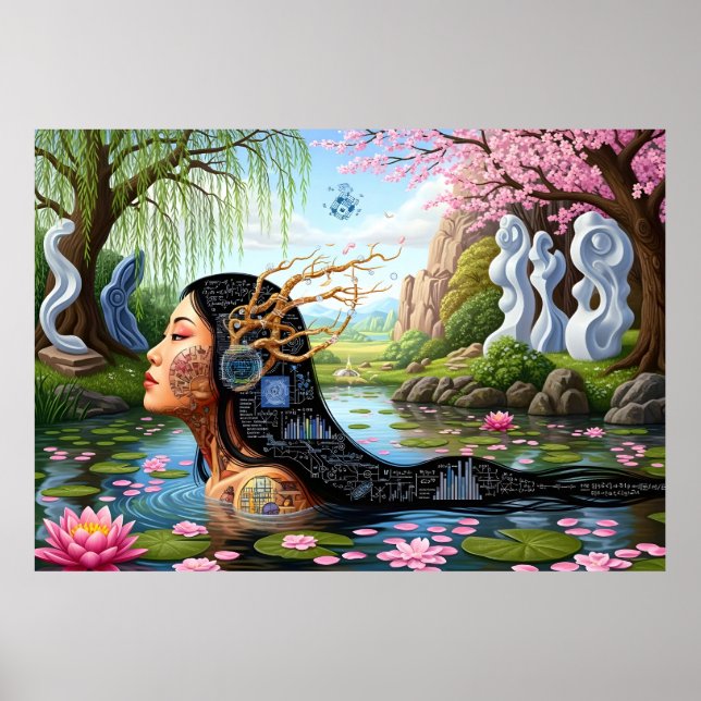 Póster "Ecuaciones en flor" - Un retrato digital (Frente)