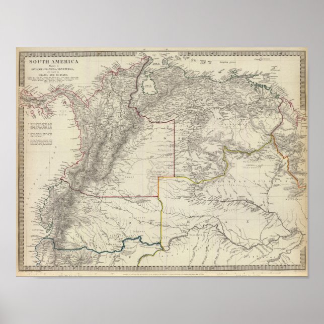 Póster Ecuador, Granada, Venezuela, Brasil, Guyana (Frente)