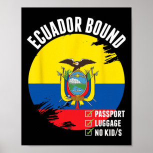 Póster Ecuador País de destino Viaje Bandera ecuatoriana 
