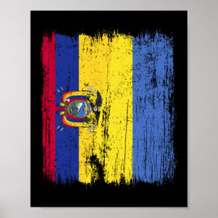 Póster Ecuador Ucrania Media Bandera Ecuatoriano Herencia