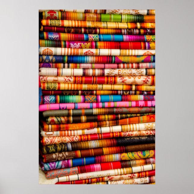 Póster Ecuador, zona de Quito, Mercado de artesanías de O (Frente)