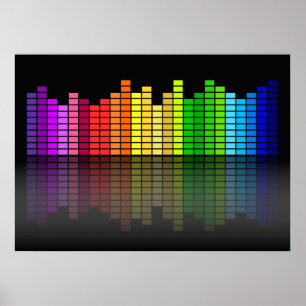 Póster Ecualizador musical colorido