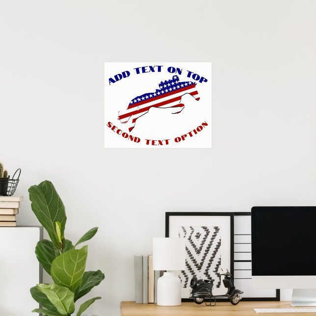 Póster Ecuestre Patriótico de EE. UU. (Oficina en casa)