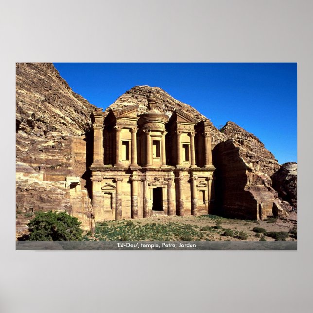 Póster 'Ed-Deu', templo, Petra, Jordania (Frente)