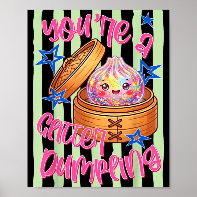 Póster Ed divertido eres un dumpling Dumpling lindo niños (Frente)