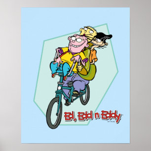 Póster Ed, Edd, y Eddy en una bicicleta