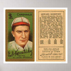 Póster Ed Konetchy Cardinals Baseball 1911