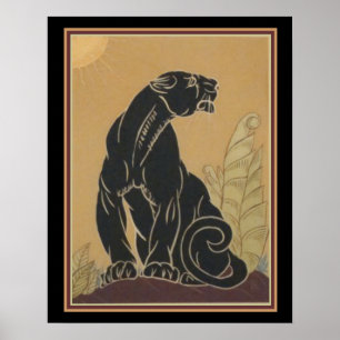 Póster Ed Rudy Art Deco Black Panther Print 16 x 20