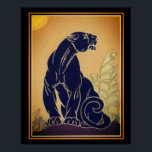 Póster Ed Rudy Art Deco Black Panther Print 16 x 20<br><div class="desc">Impresión impresionante Art Deco Black Panther de Ed Rudy</div>