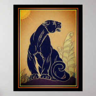 Póster Ed Rudy Art Deco Black Panther Print 16 x 20