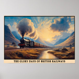 Póster Edad de Oro Británica de Viajes al Vapor