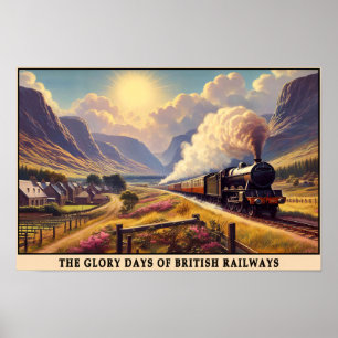 Póster Edad de Oro Británica de Viajes al Vapor