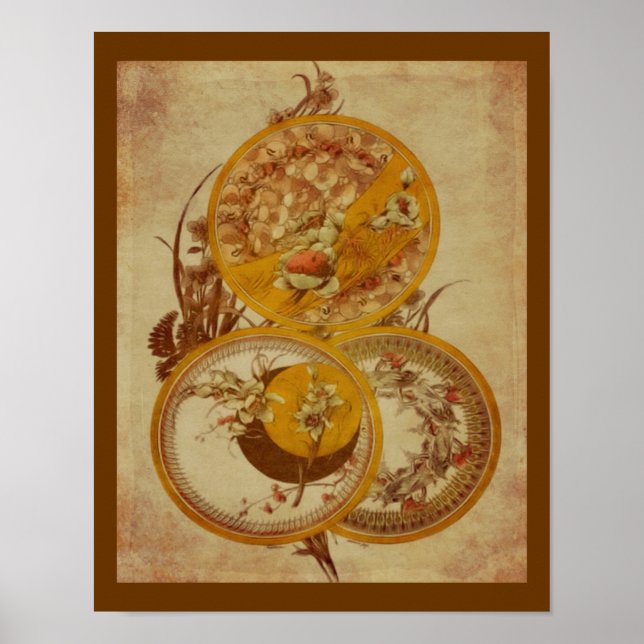 Póster Edad del diseño floral Art Nouveau (Frente)