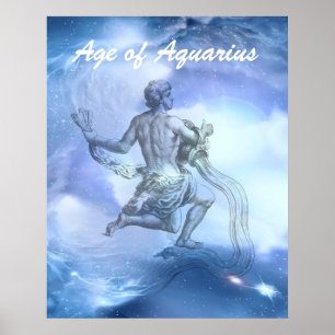 Póster Edad del zodiaco del acuario