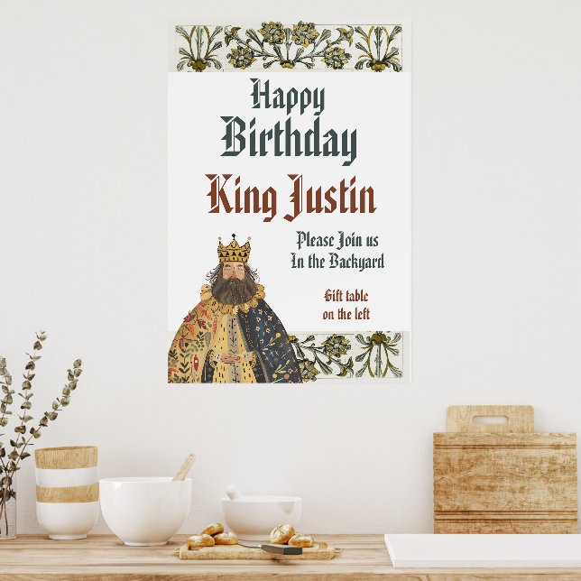 Póster Edad Media Renacimiento del Rey Cumpleaños  (Cocina)