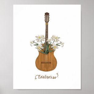 Póster Edelweiss Duet Feliz Nostalgic Folk Art Print