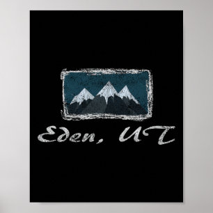 Póster Eden Vintage Utah Diversión de esquí de invierno