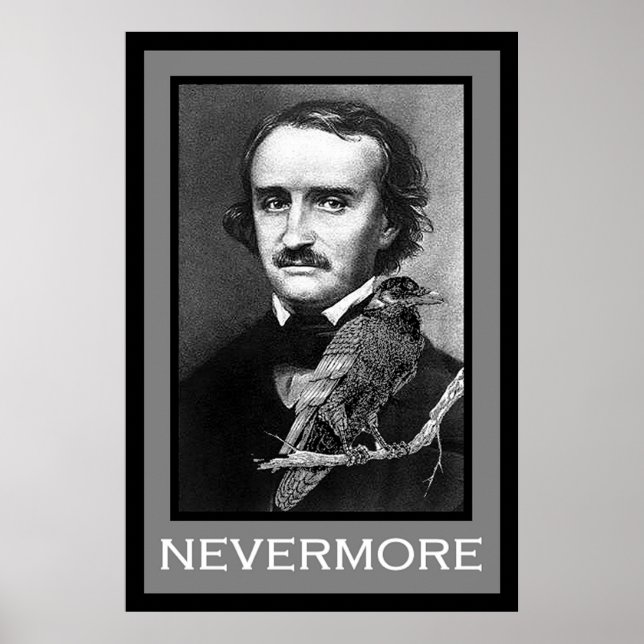 Póster Edgar Allan Poe and Raven (Frente)