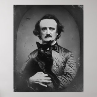 Póster Edgar Allan Poe con el gato negro