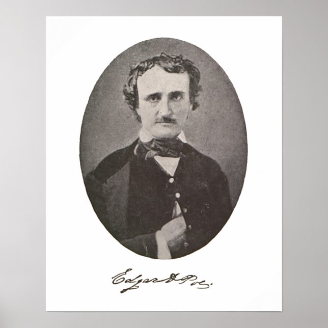 Póster Edgar Allan Poe con firma (Frente)