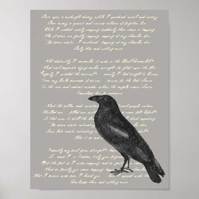 Póster Edgar Allan Poe "Cuervo" (Frente)