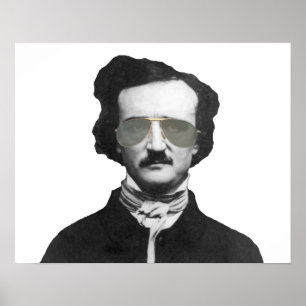 Póster Edgar Allan Poe en gafas de sol