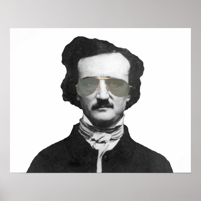 Póster Edgar Allan Poe en gafas de sol (Frente)