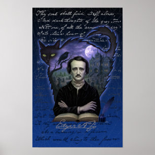 Póster Edgar Allan Poe Gothic Raven Poster Art