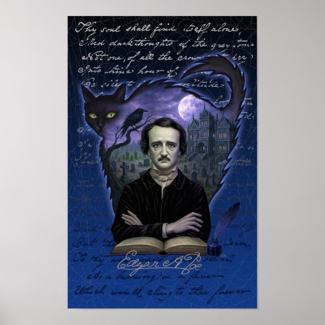 Póster Edgar Allan Poe Gothic Raven Poster Art (Frente)