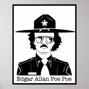 Póster Edgar Allan Poe Poe (negro en blanco)