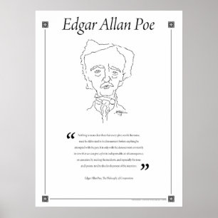 Póster Edgar Allan Poe que escribe el poster de la cita