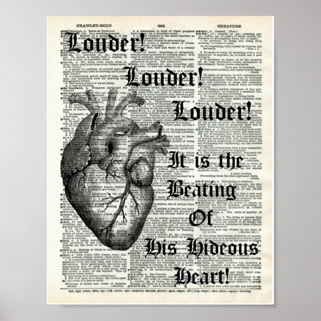 Póster Edgar Allan Poe Tell Tale Heart Dictionary Print (Frente)