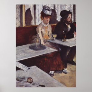 Póster Edgar Degas - Absinthe 1876 hombre Woman Cafe oil