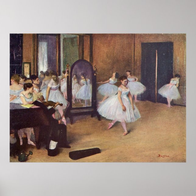 Póster Edgar Degas - Aceite de bailarina del Salón de Bai (Frente)