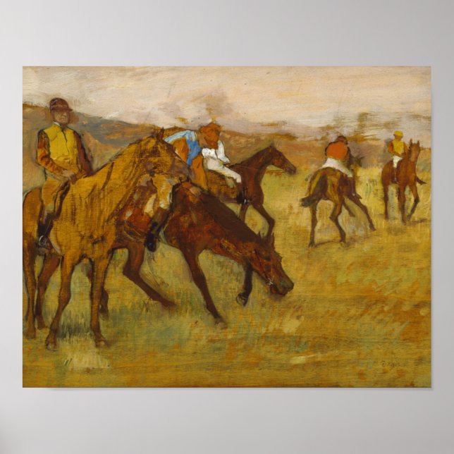 Póster Edgar Degas - Antes de la carrera (Frente)