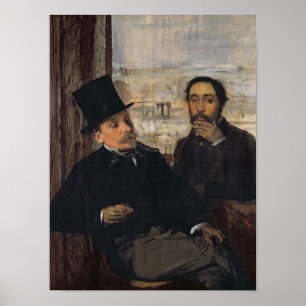 Póster Edgar Degas   Autoretrato con Evariste de Valernes