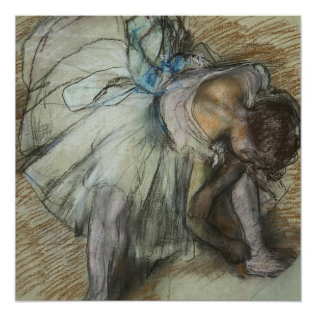 Póster Edgar Degas - Bailarina Ajustando Su Zapato (Anverso)
