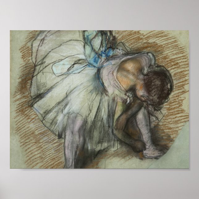 Póster Edgar Degas - Bailarina Ajustando Su Zapato (Frente)