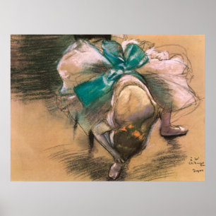 Póster Edgar Degas, Bailarina, atando sus cintas de zapat