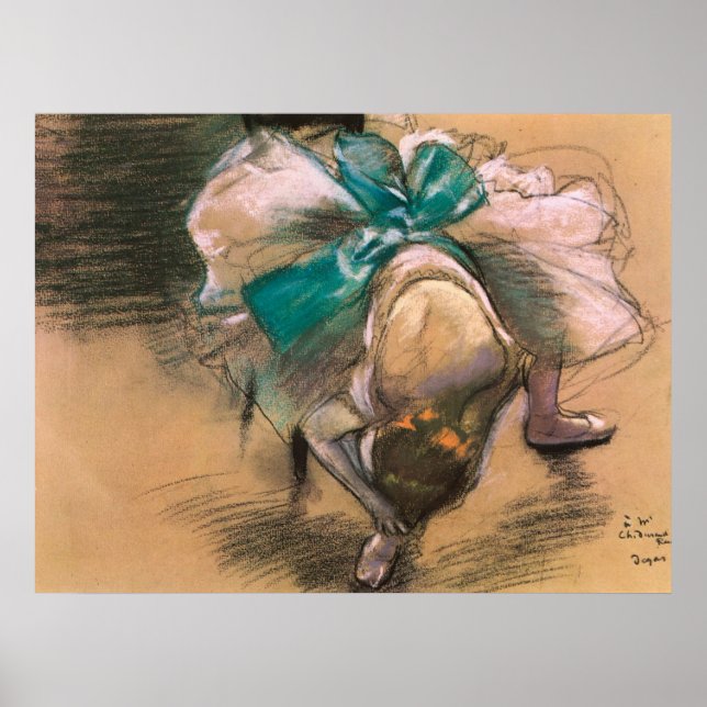 Póster Edgar Degas, Bailarina, atando sus cintas de zapat (Frente)