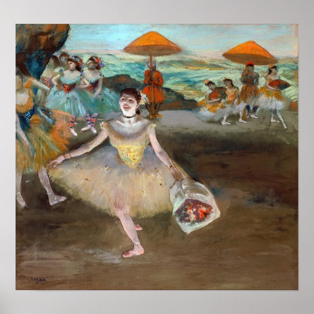 Póster Edgar Degas - Bailarina con Bouquet, inclinándose  (Frente)