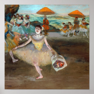 Póster Edgar Degas - Bailarina con ramo, inclinándose en 