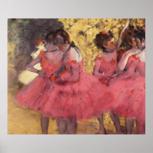 Póster Edgar Degas - Bailarina de rosa en aceite de la er