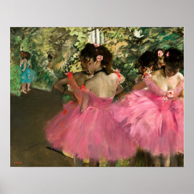 Póster Edgar Degas - Bailarinas de rosa (Frente)
