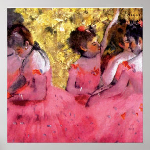 Póster Edgar Degas - Bailarinas de Rosa - Amante del Bail