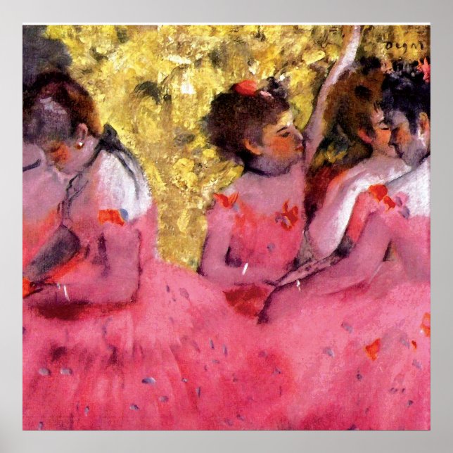 Póster Edgar Degas - Bailarinas de Rosa - Amante del Bail (Frente)