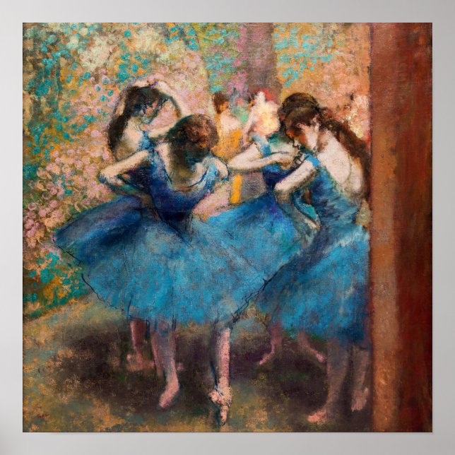 Póster Edgar Degas - Bailarinas en azul (Frente)