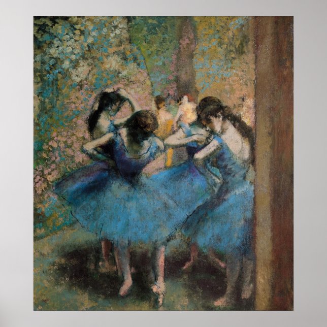 Póster Edgar Degas | Bailarinas en azul, 1890 (Frente)